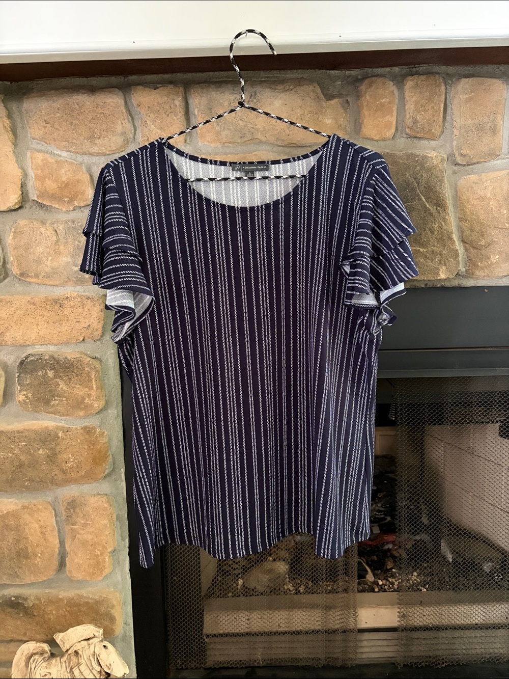 Striped Flutter Sleeve Tee